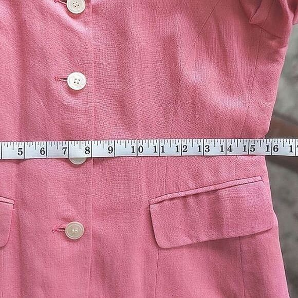 Vtg Anne Taylor rose pink linen blend blazer - Picture 10 of 13